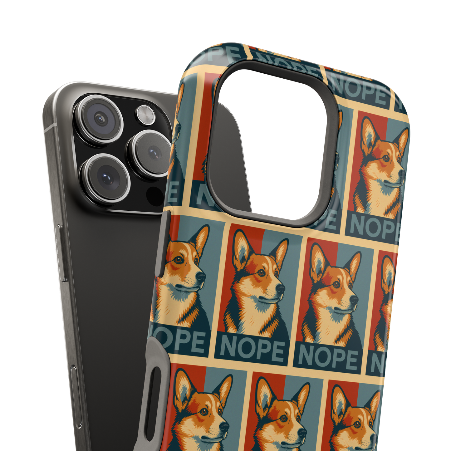 Corgi 'NOPE' Pattern Magsafe Impact Phone Case