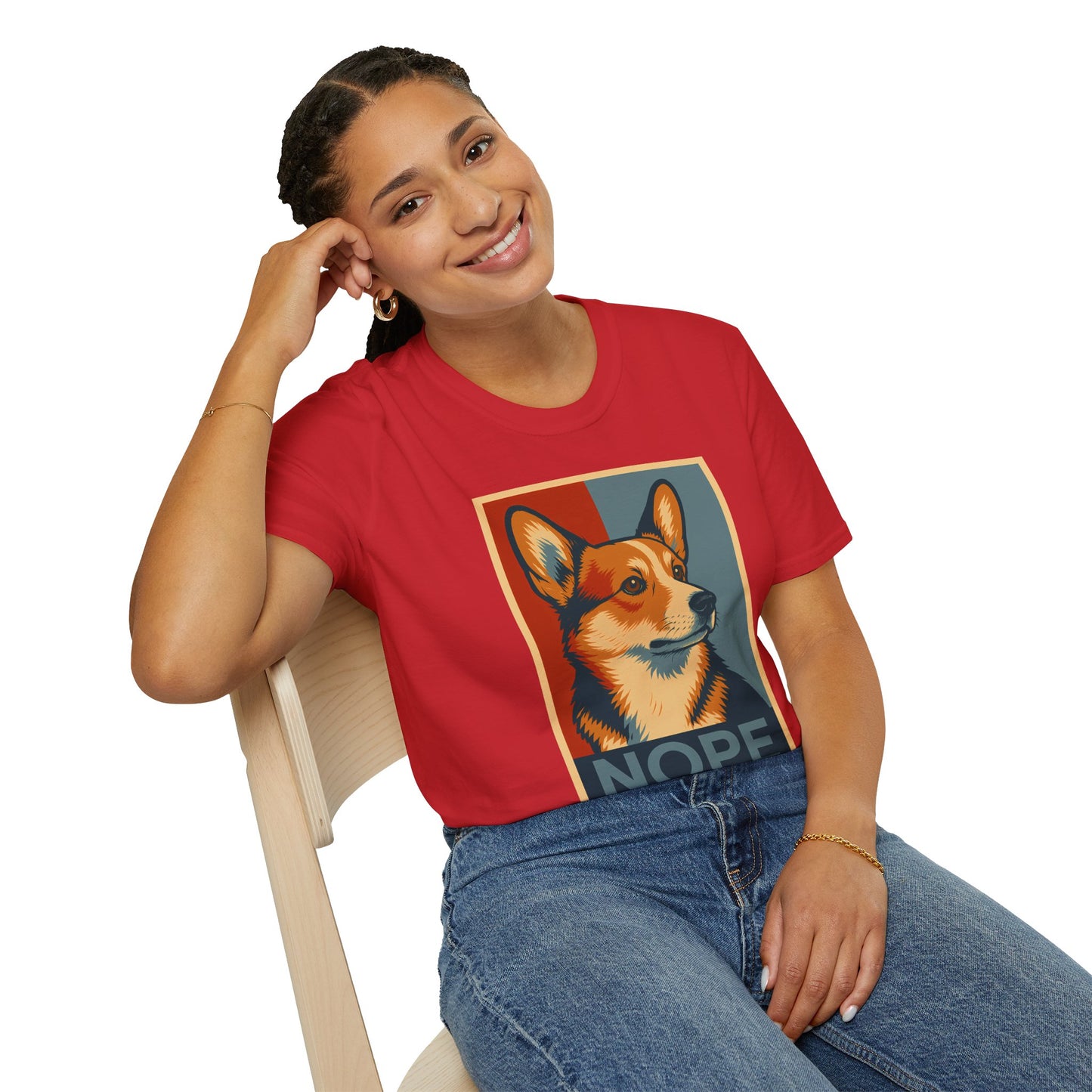 Corgi 'NOPE' Graphic T‑Shirt — Retro Pop Art Tee