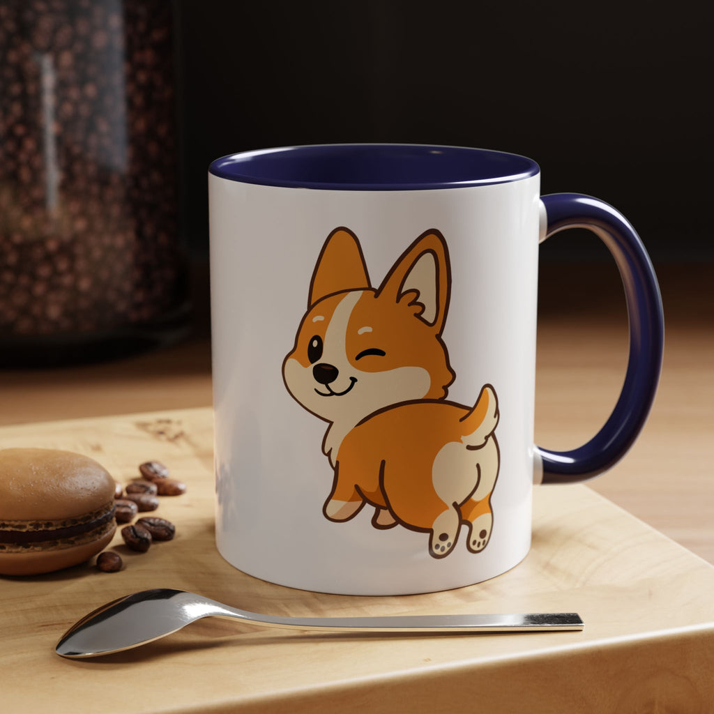 Cute Winking Corgi Accent Coffee Mug — Cute Dog Lover Gift (11/15oz)