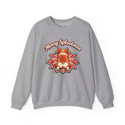 Holiday Corgi Sweatshirt – "Merry Splootmas" Cute Christmas Corgi Crewneck