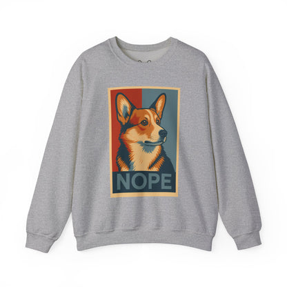 Corgi 'NOPE' Crewneck Sweatshirt – Funny Corgi Graphic Pullover
