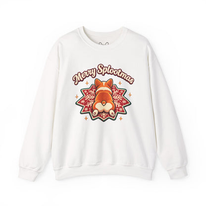 Holiday Corgi Sweatshirt – "Merry Splootmas" Cute Christmas Corgi Crewneck