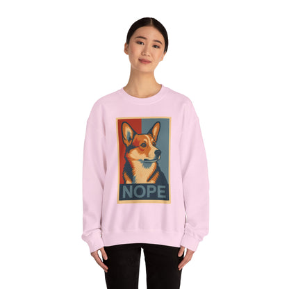 Corgi 'NOPE' Crewneck Sweatshirt – Funny Corgi Graphic Pullover