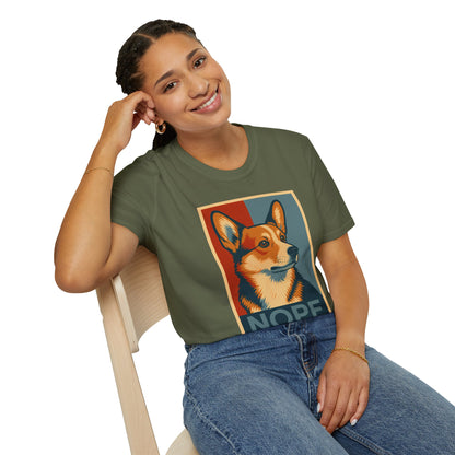 Corgi 'NOPE' Graphic T‑Shirt — Retro Pop Art Tee