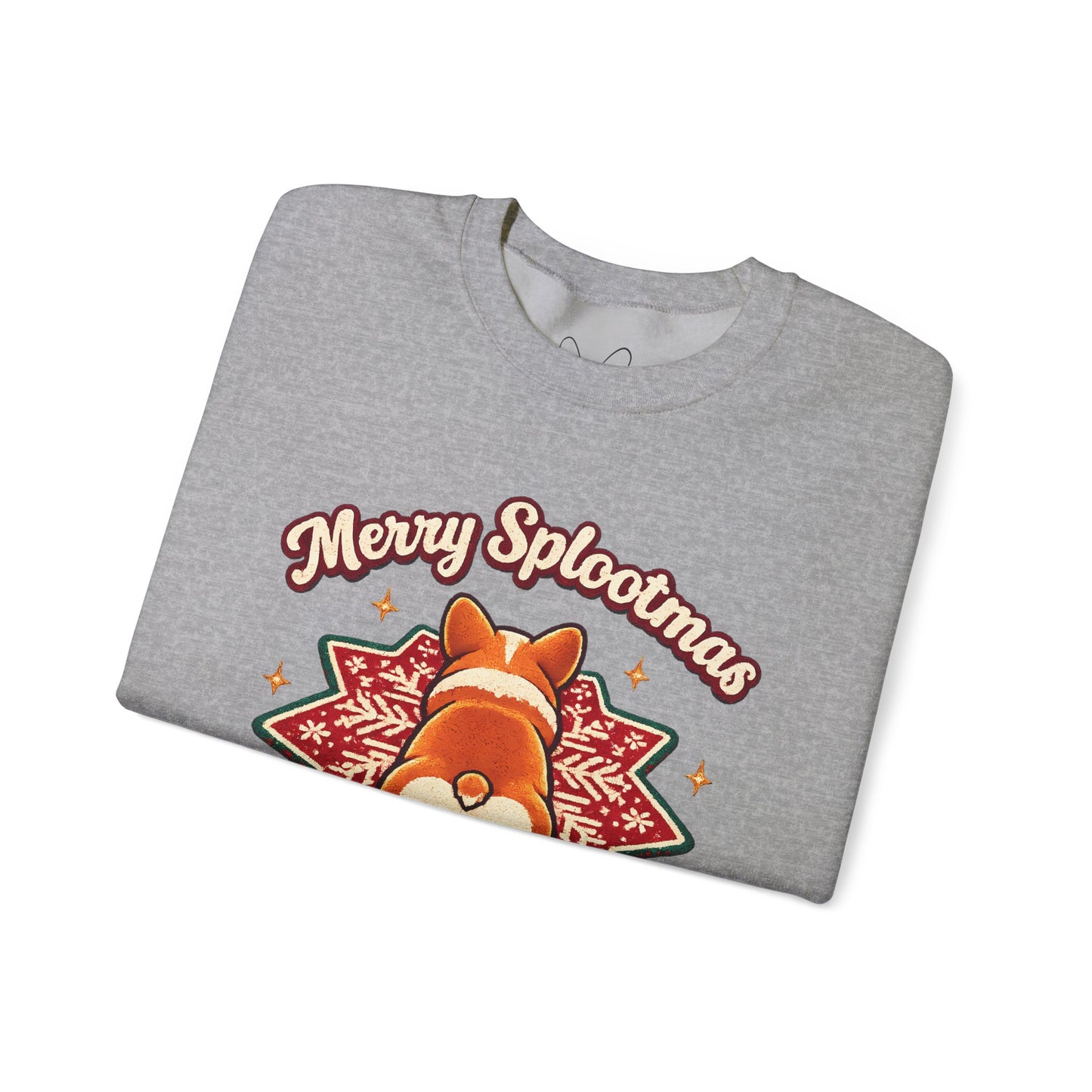 Holiday Corgi Sweatshirt – "Merry Splootmas" Cute Christmas Corgi Crewneck