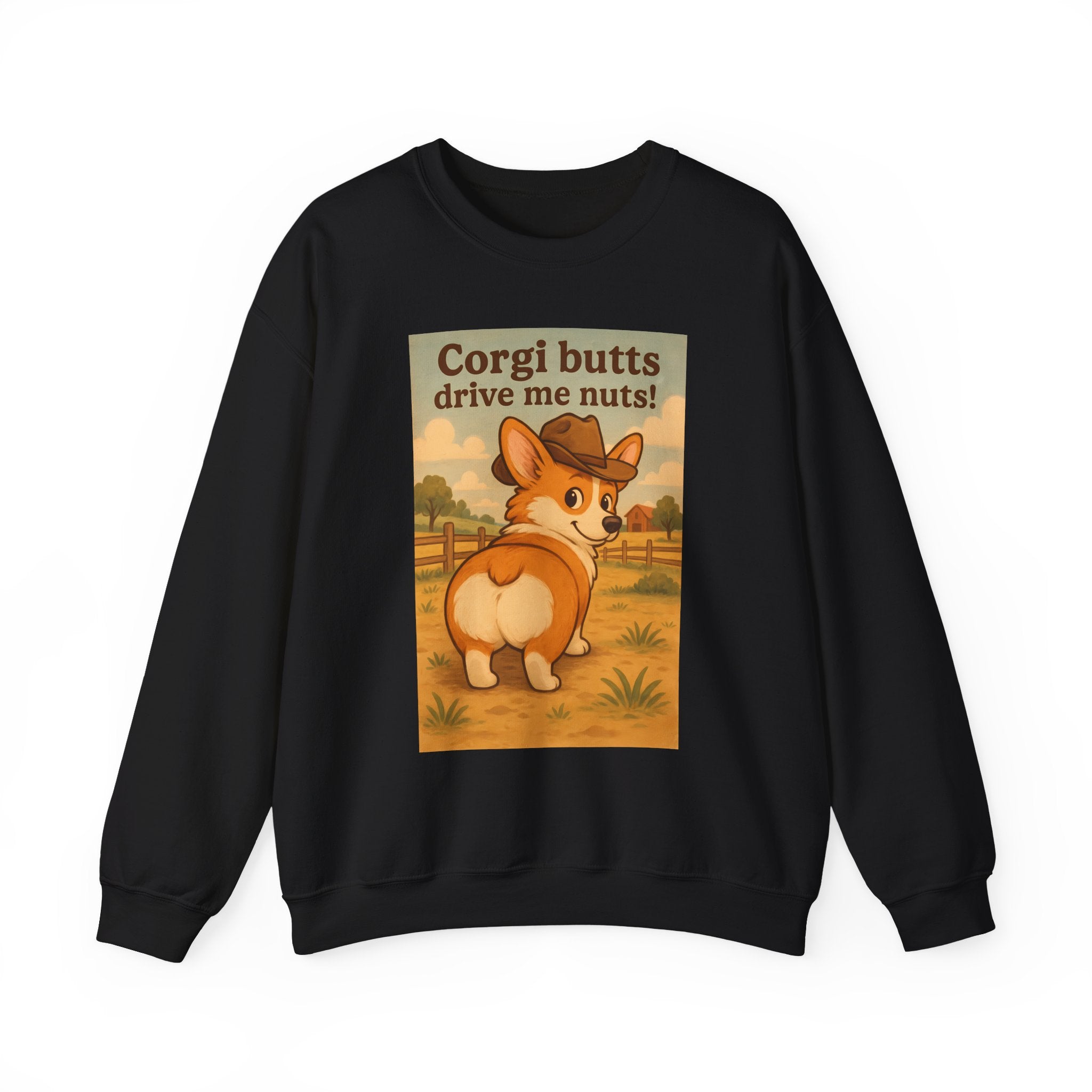 Corgi Butts Drive Me Nuts Sweatshirt — Cute Vintage Corgi Crewneck