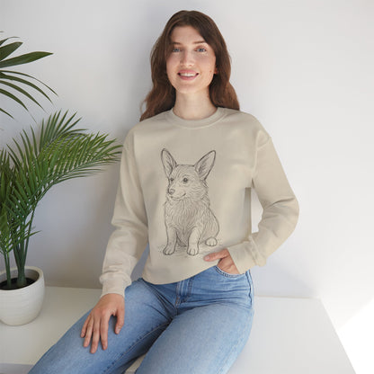 Corgi Sketch Crewneck Sweatshirt — Hand-Drawn Corgi Illustration