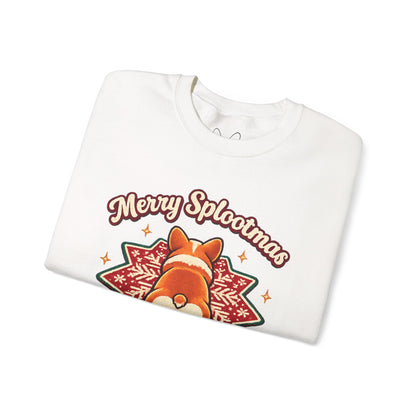 Holiday Corgi Sweatshirt – "Merry Splootmas" Cute Christmas Corgi Crewneck