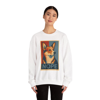 Corgi 'NOPE' Crewneck Sweatshirt – Funny Corgi Graphic Pullover
