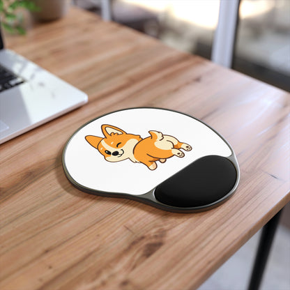 Corgi Butt Cute Ergonomic Mouse Pad with Wrist Rest — Cute Dog Desk Accessory