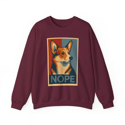 Corgi 'NOPE' Crewneck Sweatshirt – Funny Corgi Graphic Pullover
