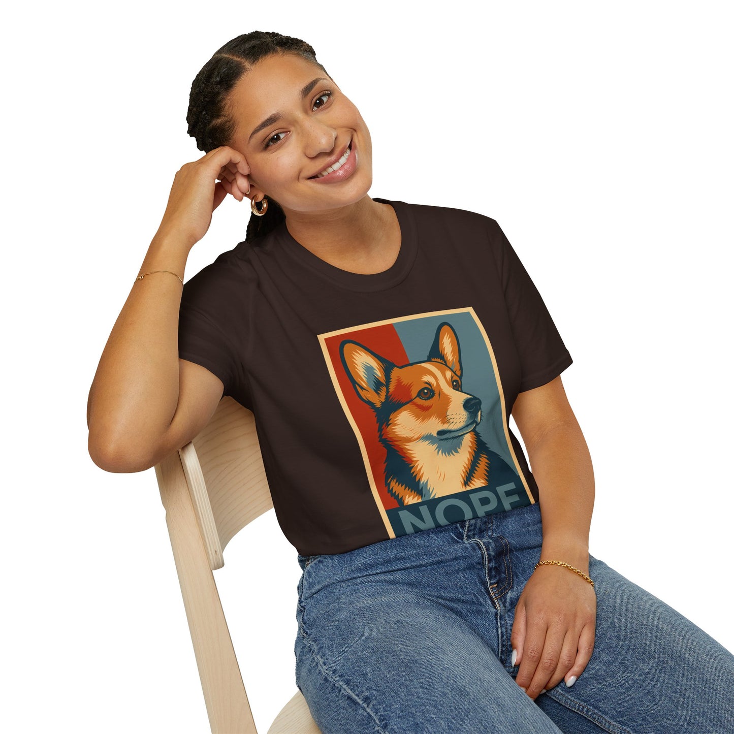 Corgi 'NOPE' Graphic T‑Shirt — Retro Pop Art Tee