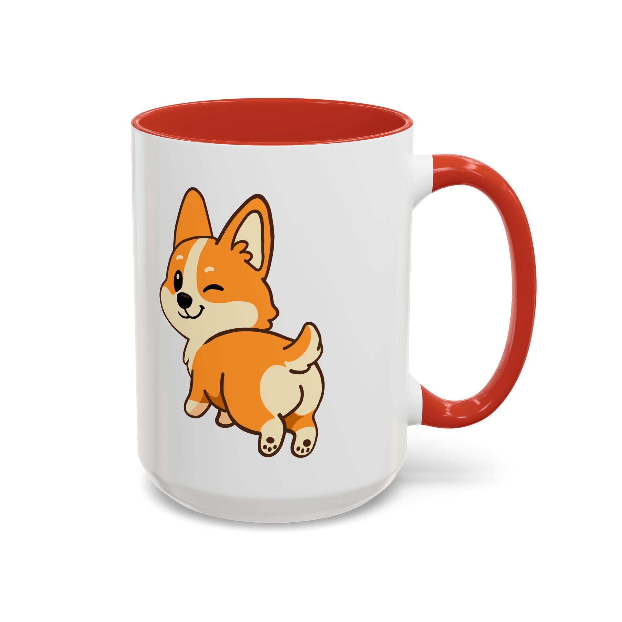 Cute Winking Corgi Accent Coffee Mug — Cute Dog Lover Gift (11/15oz)