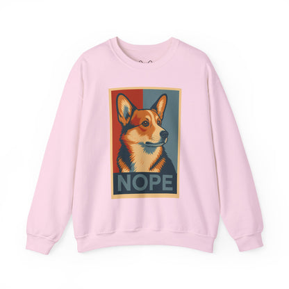 Corgi 'NOPE' Crewneck Sweatshirt – Funny Corgi Graphic Pullover