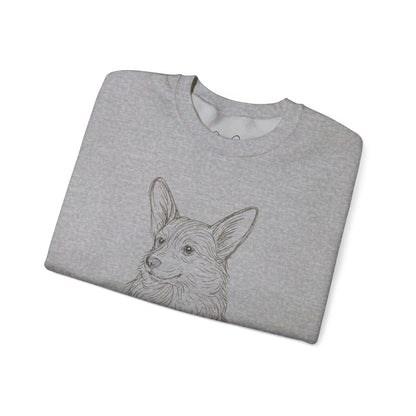Corgi Sketch Crewneck Sweatshirt — Hand-Drawn Corgi Illustration