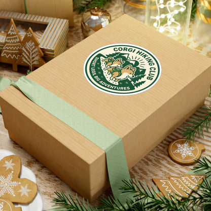 Corgi Hiking Club Vinyl Sticker — "Short Legs, Big Adventures" Kiss-Cut Decal