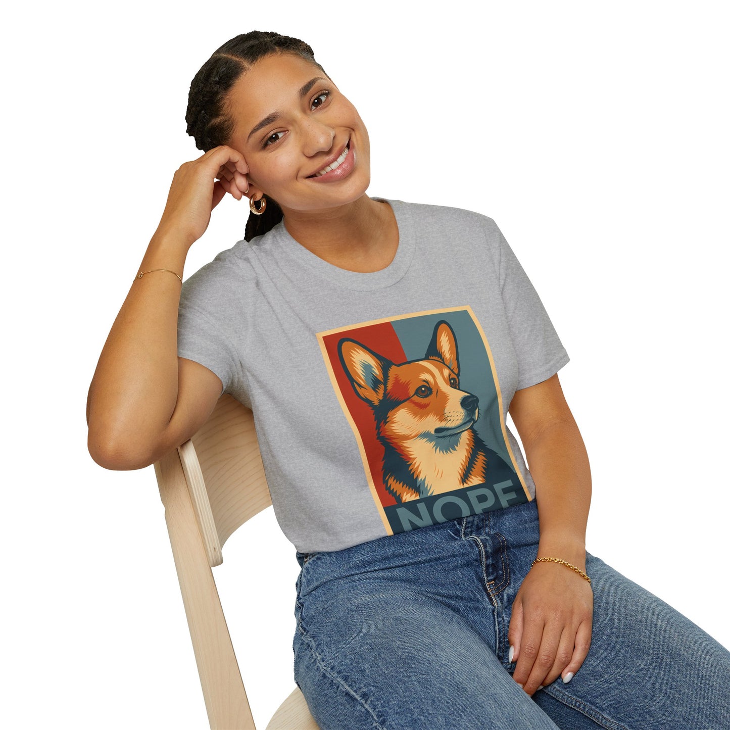 Corgi 'NOPE' Graphic T‑Shirt — Retro Pop Art Tee