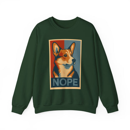 Corgi 'NOPE' Crewneck Sweatshirt – Funny Corgi Graphic Pullover