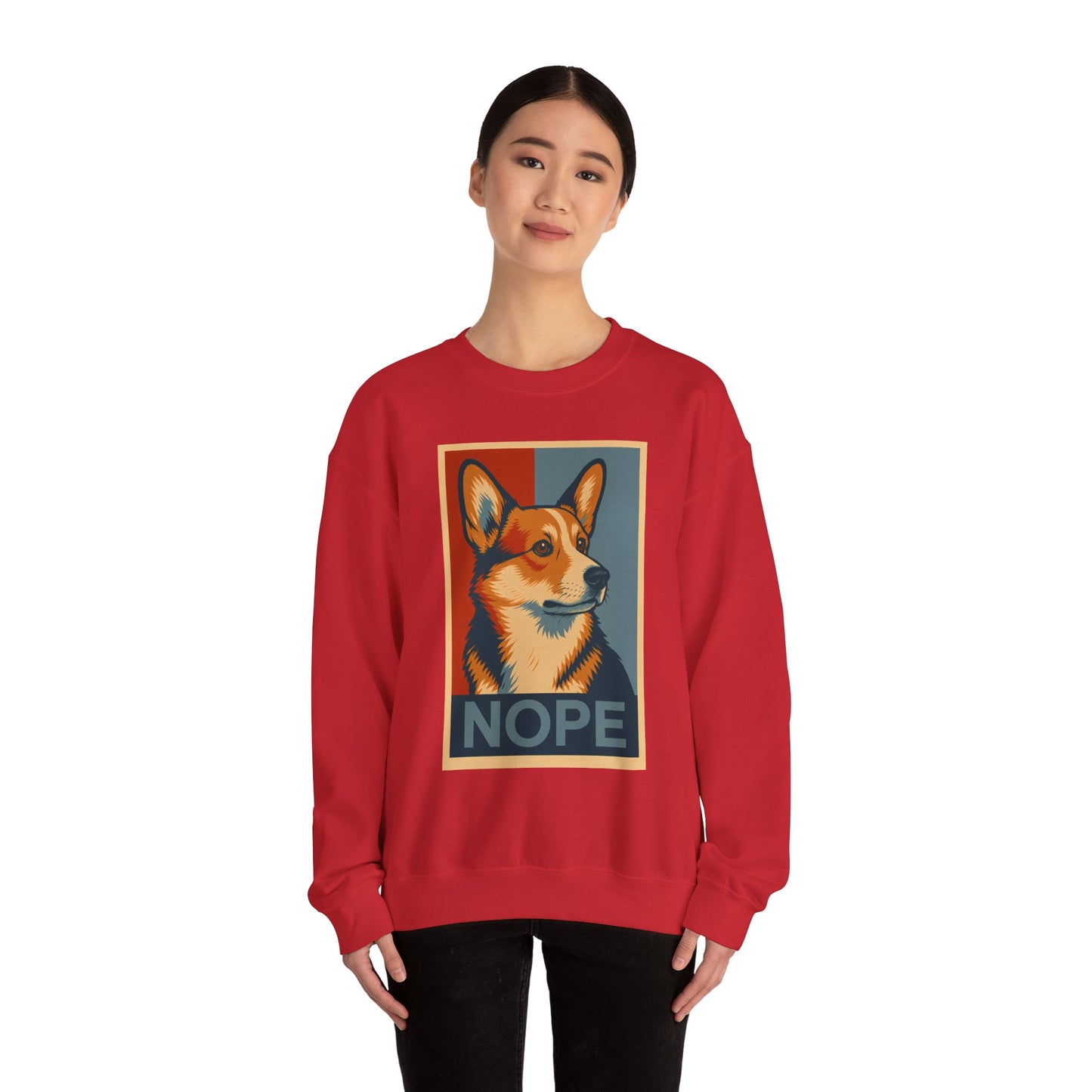 Corgi 'NOPE' Crewneck Sweatshirt – Funny Corgi Graphic Pullover