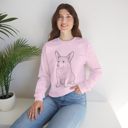 Corgi Sketch Crewneck Sweatshirt — Hand-Drawn Corgi Illustration