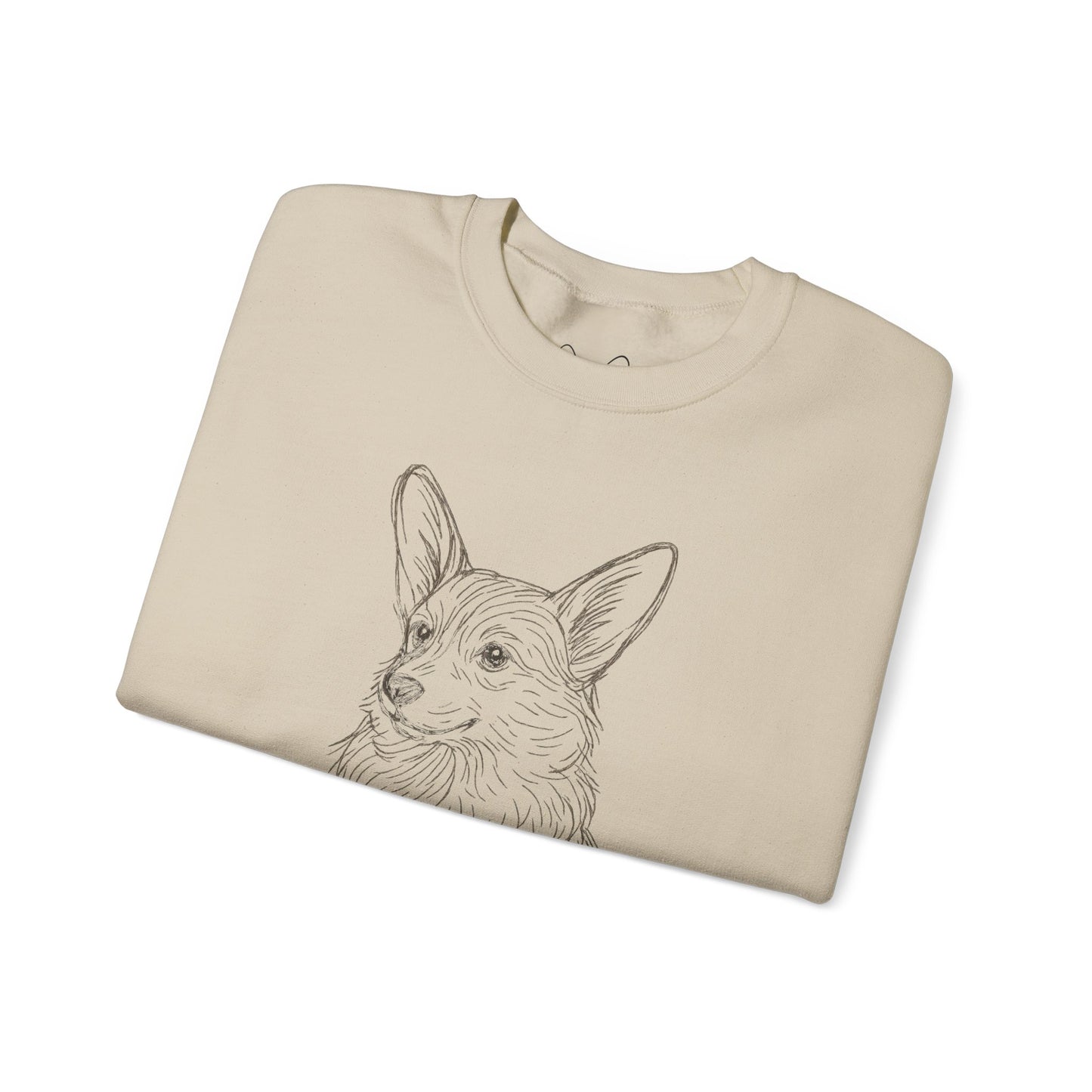 Corgi Sketch Crewneck Sweatshirt — Hand-Drawn Corgi Illustration