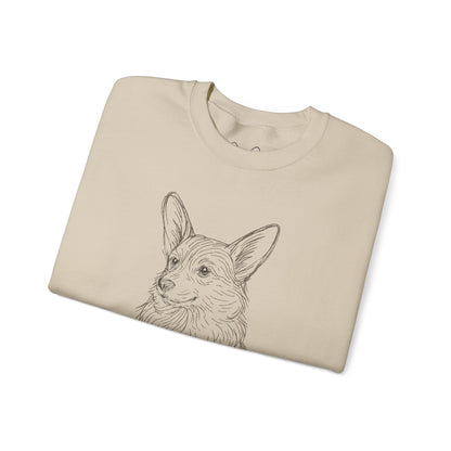 Corgi Sketch Crewneck Sweatshirt — Hand-Drawn Corgi Illustration