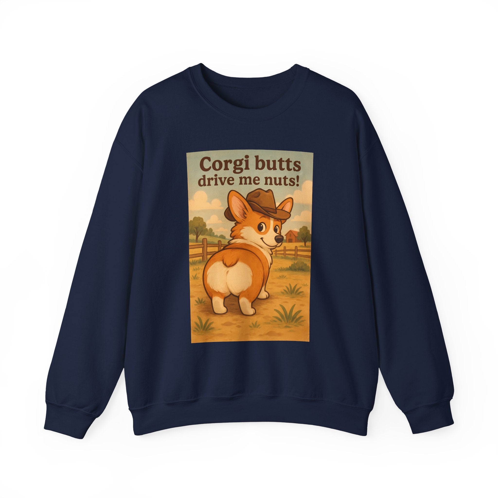 Corgi Butts Drive Me Nuts Sweatshirt — Cute Vintage Corgi Crewneck
