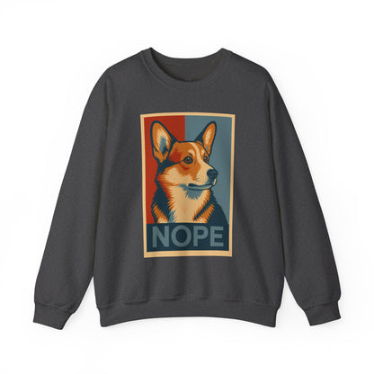 Corgi 'NOPE' Crewneck Sweatshirt – Funny Corgi Graphic Pullover
