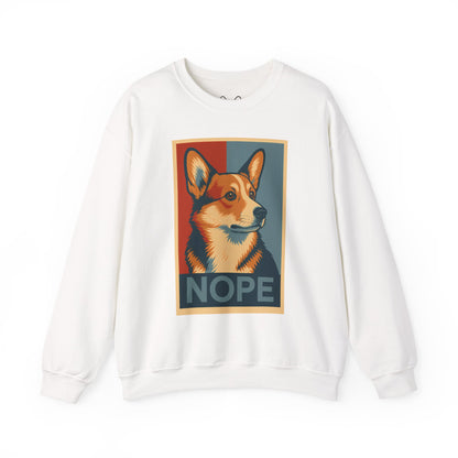 Corgi 'NOPE' Crewneck Sweatshirt – Funny Corgi Graphic Pullover
