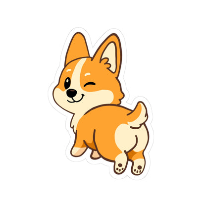 Winking Corgi Butt Kiss-Cut Sticker — Cute Laptop & Water Bottle Decal