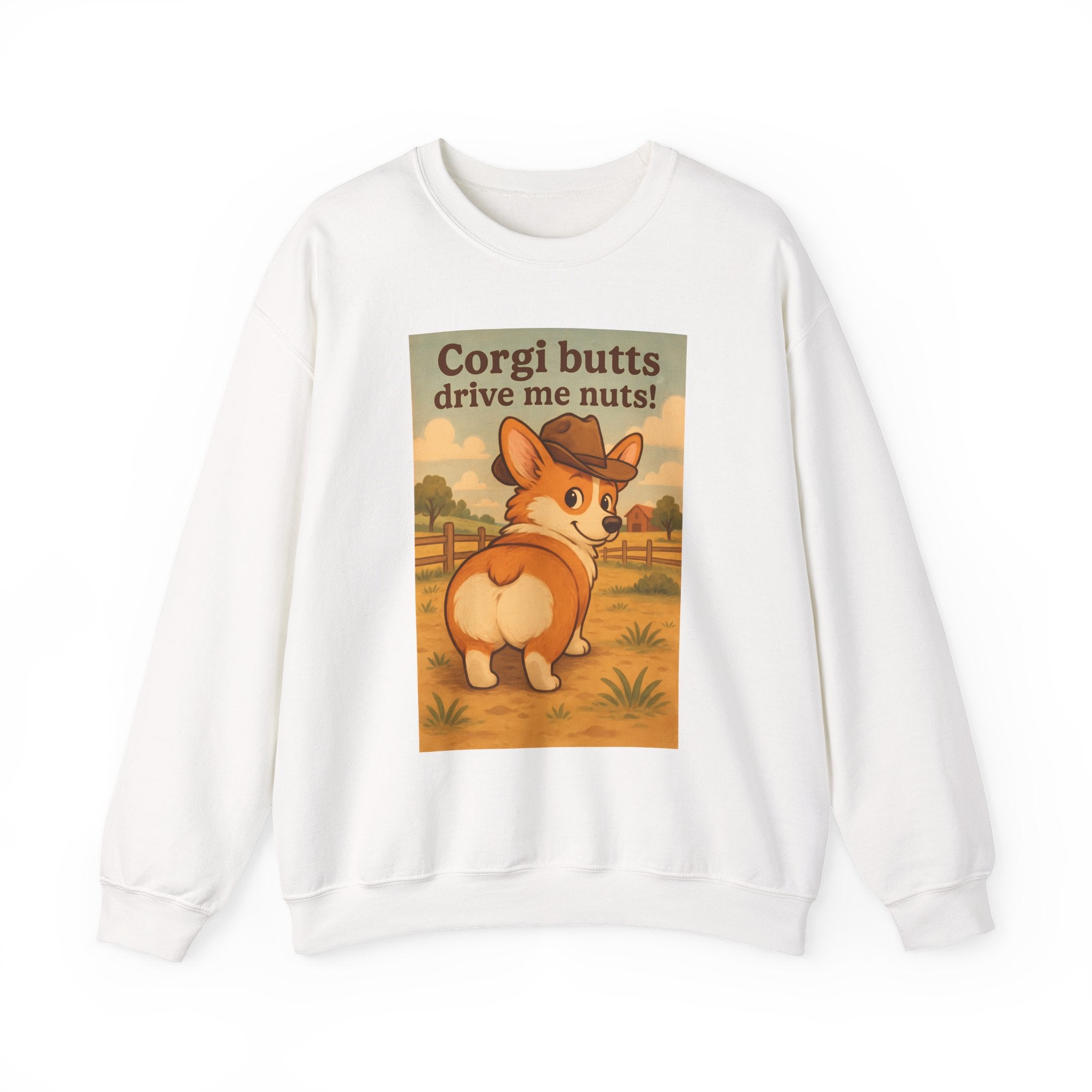Corgi Butts Drive Me Nuts Sweatshirt — Cute Vintage Corgi Crewneck
