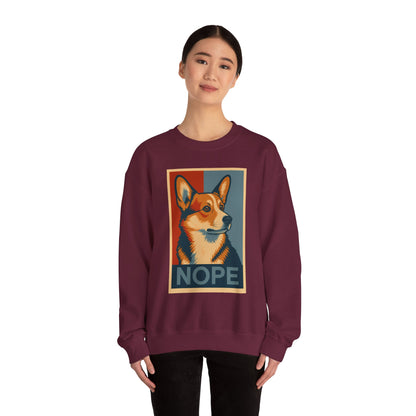 Corgi 'NOPE' Crewneck Sweatshirt – Funny Corgi Graphic Pullover