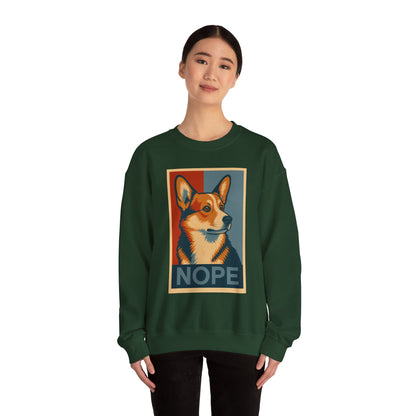Corgi 'NOPE' Crewneck Sweatshirt – Funny Corgi Graphic Pullover