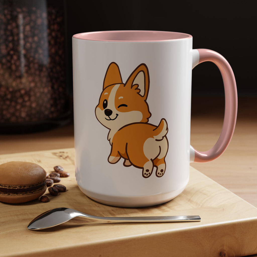 Cute Winking Corgi Accent Coffee Mug — Cute Dog Lover Gift (11/15oz)