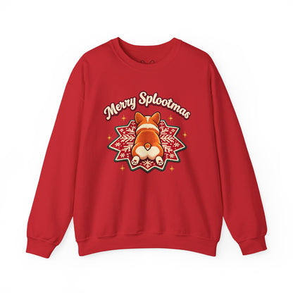 Holiday Corgi Sweatshirt – "Merry Splootmas" Cute Christmas Corgi Crewneck