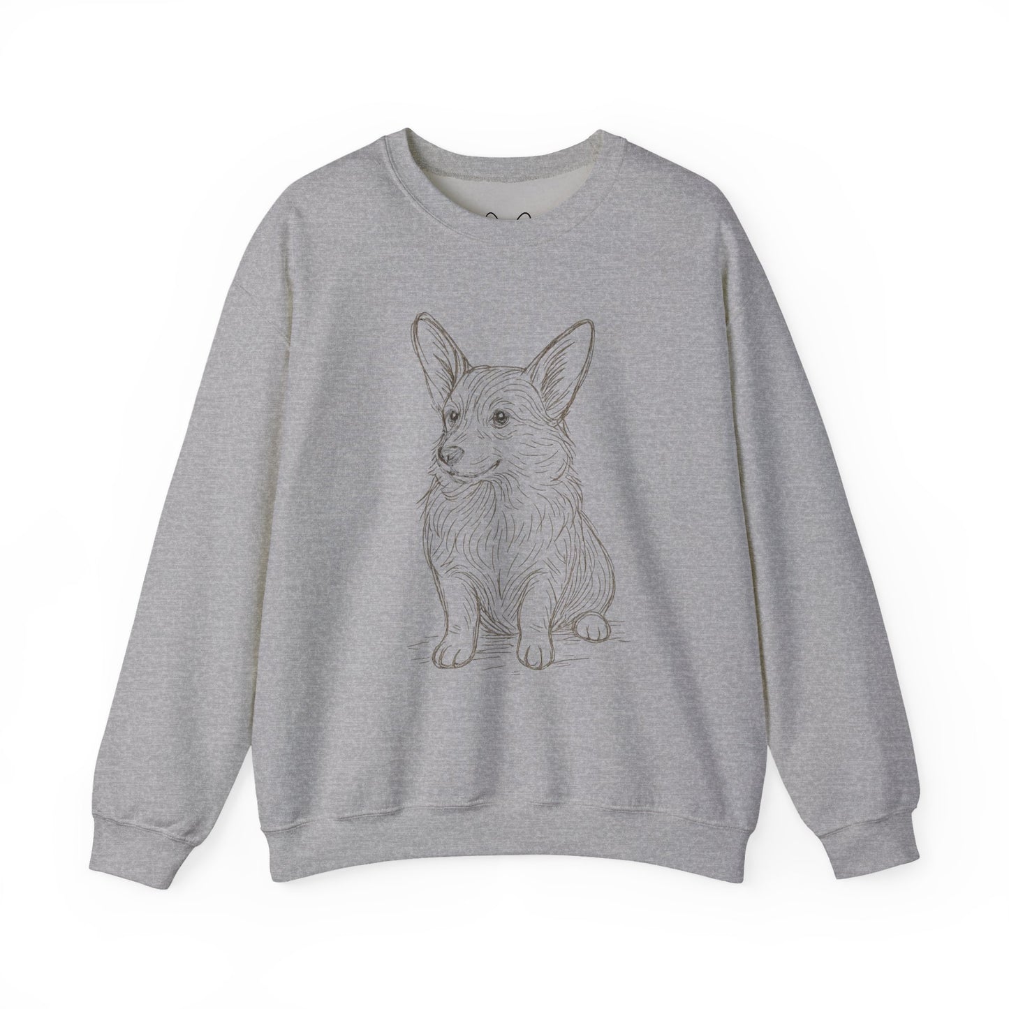 Corgi Sketch Crewneck Sweatshirt — Hand-Drawn Corgi Illustration