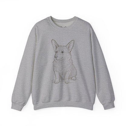 Corgi Sketch Crewneck Sweatshirt — Hand-Drawn Corgi Illustration