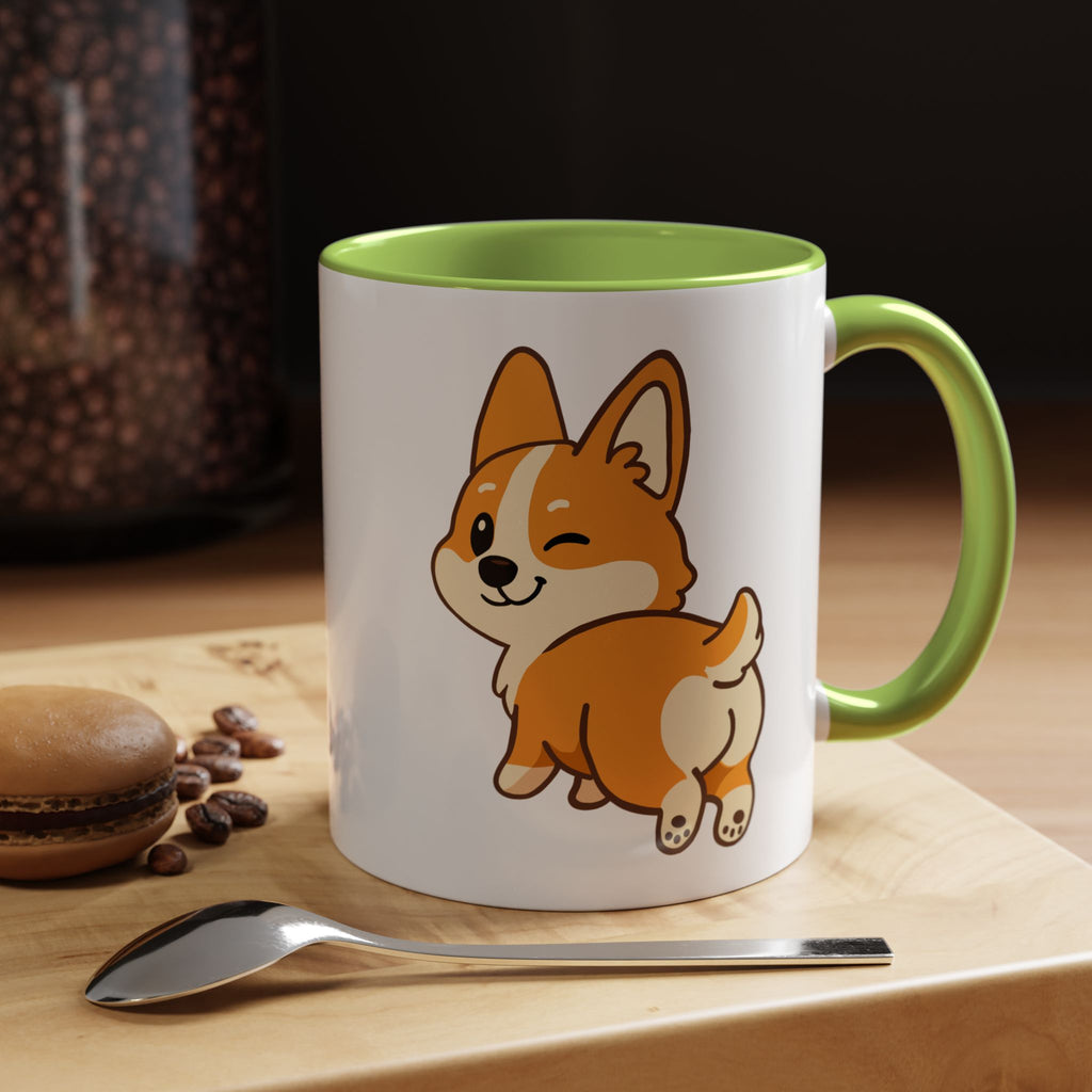 Cute Winking Corgi Accent Coffee Mug — Cute Dog Lover Gift (11/15oz)