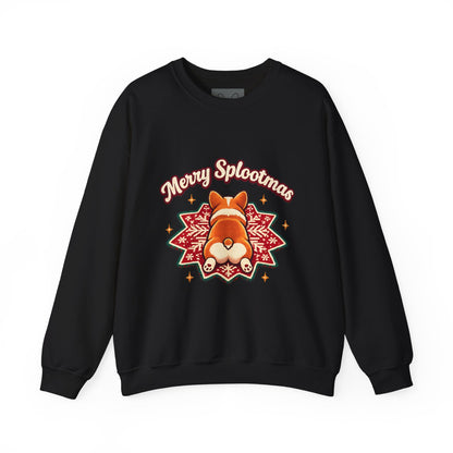 Holiday Corgi Sweatshirt – "Merry Splootmas" Cute Christmas Corgi Crewneck