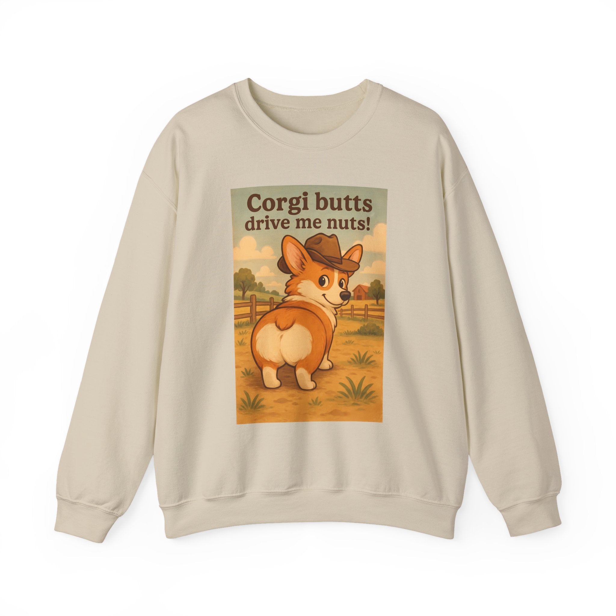 Corgi Butts Drive Me Nuts Sweatshirt — Cute Vintage Corgi Crewneck