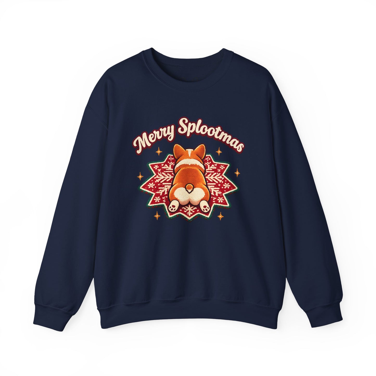 Holiday Corgi Sweatshirt – "Merry Splootmas" Cute Christmas Corgi Crewneck