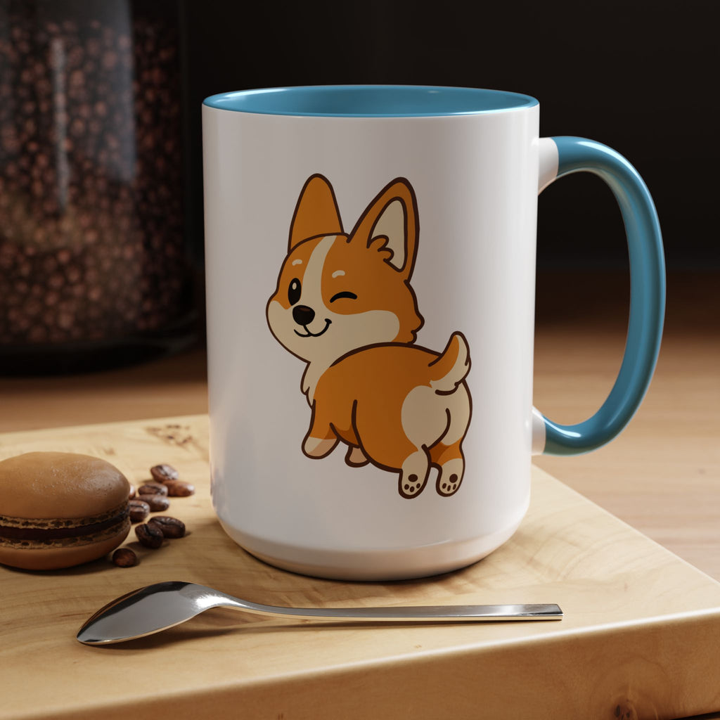 Cute Winking Corgi Accent Coffee Mug — Cute Dog Lover Gift (11/15oz)