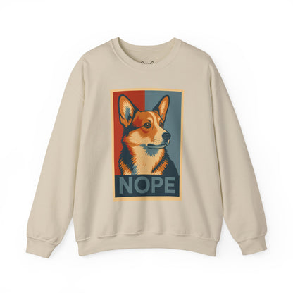 Corgi 'NOPE' Crewneck Sweatshirt – Funny Corgi Graphic Pullover