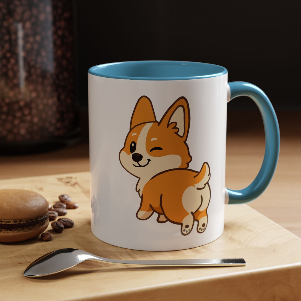 Cute Winking Corgi Accent Coffee Mug — Cute Dog Lover Gift (11/15oz)