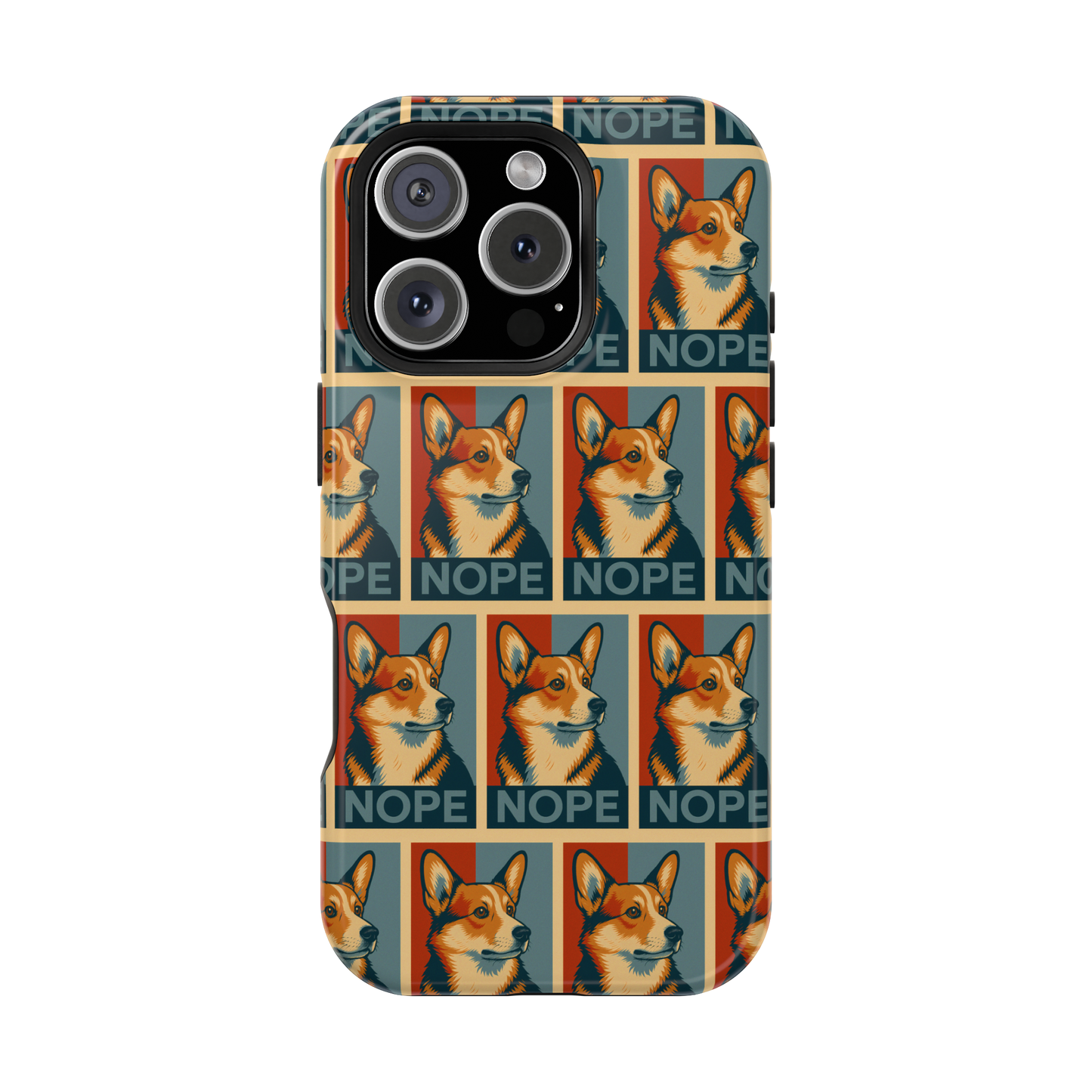 Corgi 'NOPE' Pattern Magsafe Impact Phone Case