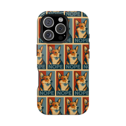 Corgi 'NOPE' Pattern Magsafe Impact Phone Case