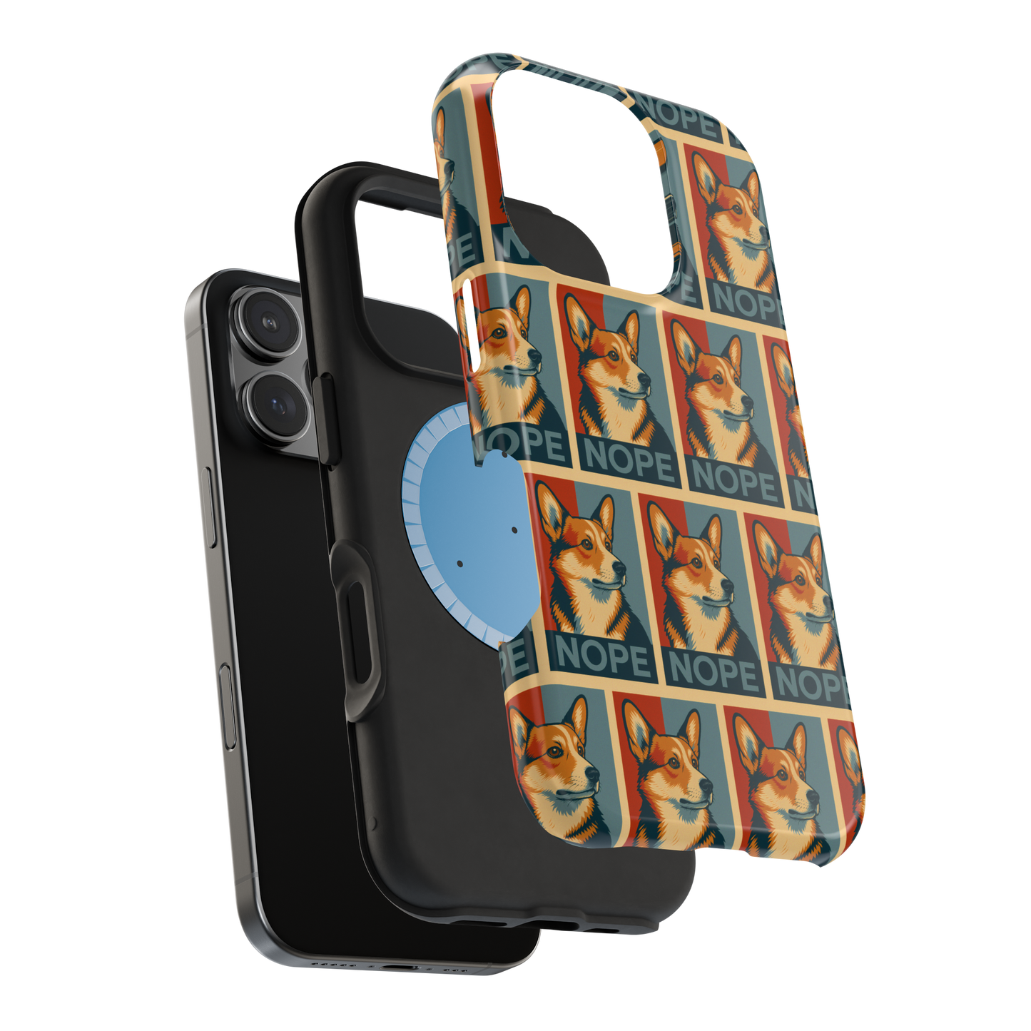 Corgi 'NOPE' Pattern Magsafe Impact Phone Case