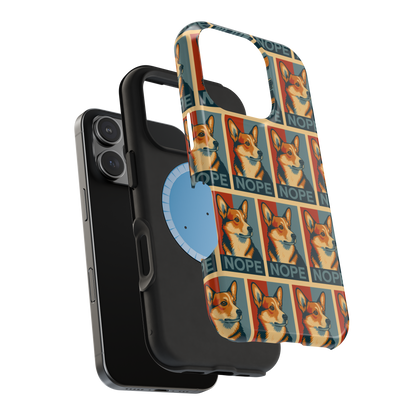 Corgi 'NOPE' Pattern Magsafe Impact Phone Case