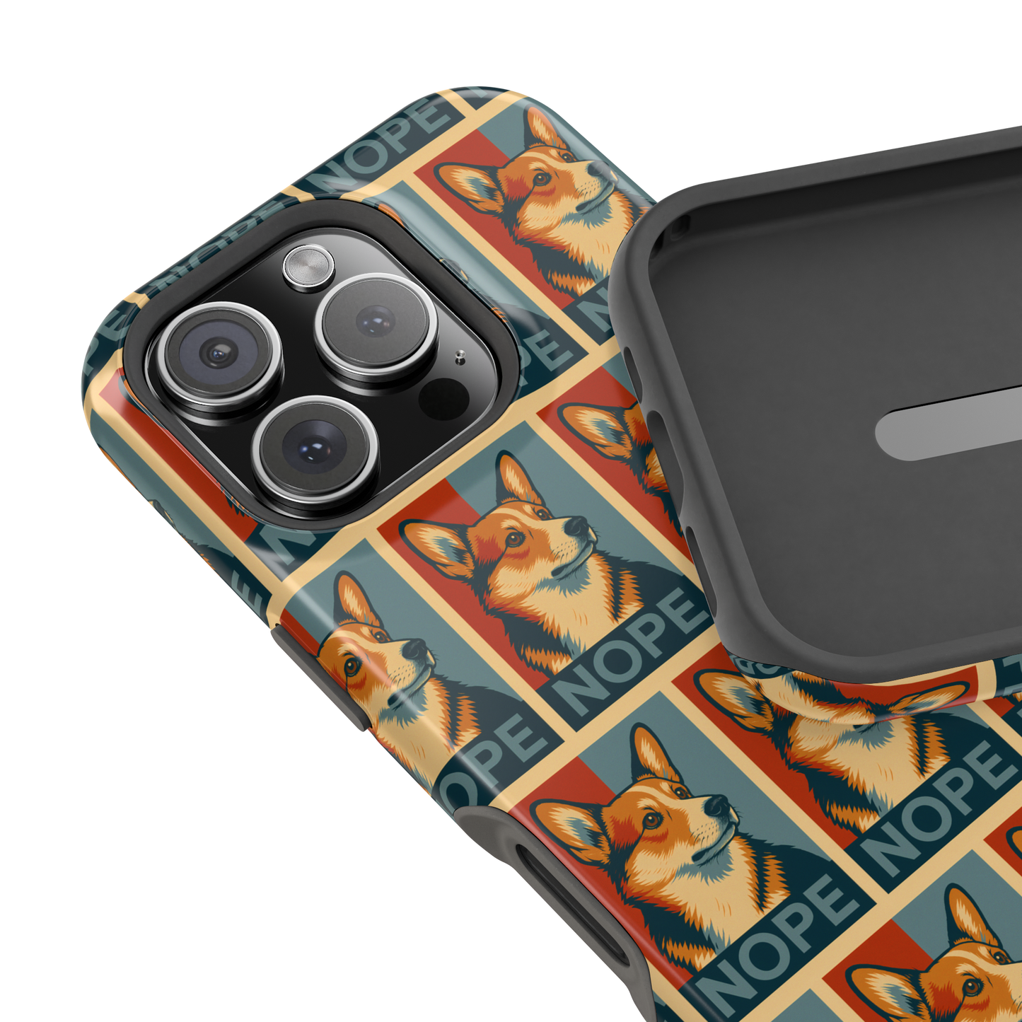 Corgi 'NOPE' Pattern Magsafe Impact Phone Case