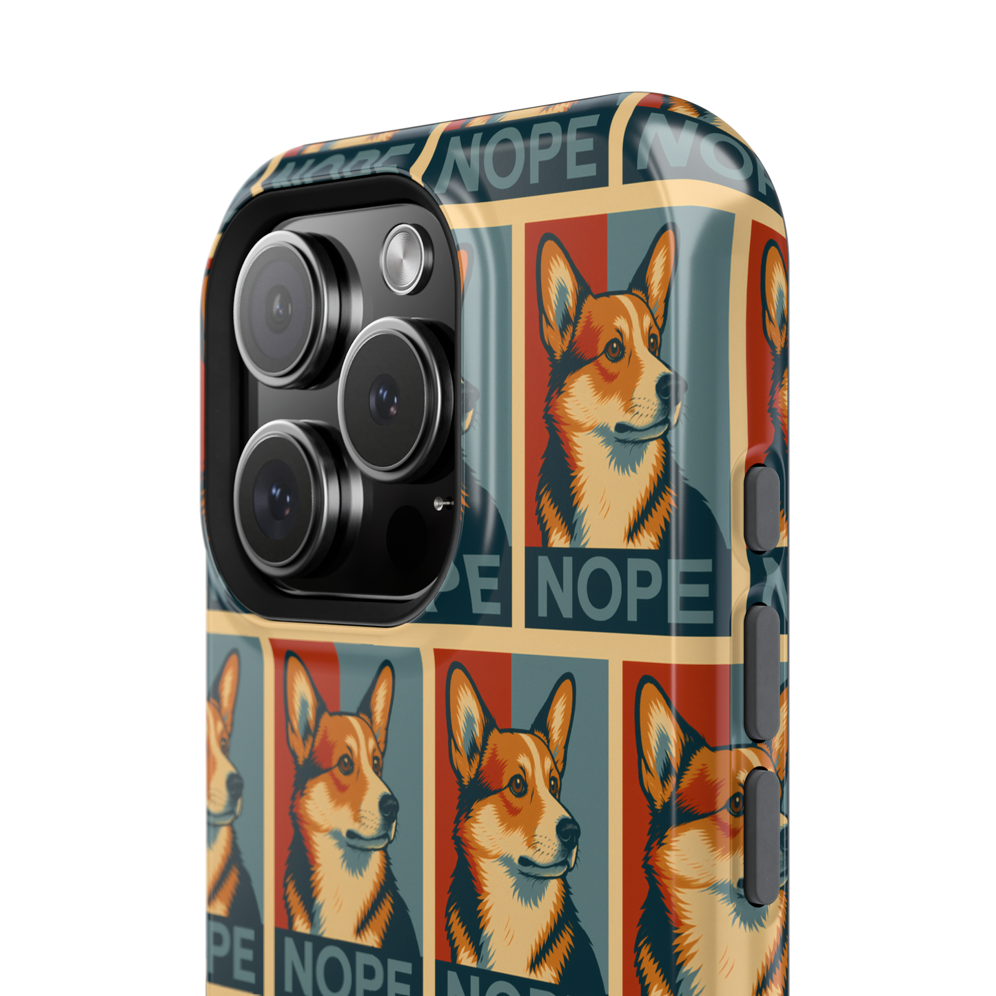 Corgi 'NOPE' Pattern Magsafe Impact Phone Case